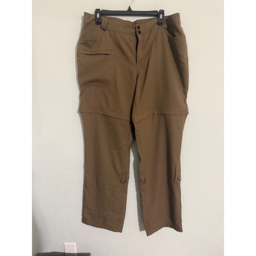 Magellan Outdoors Womens Brown Convertible Zip Off Hiking Pants Size XL